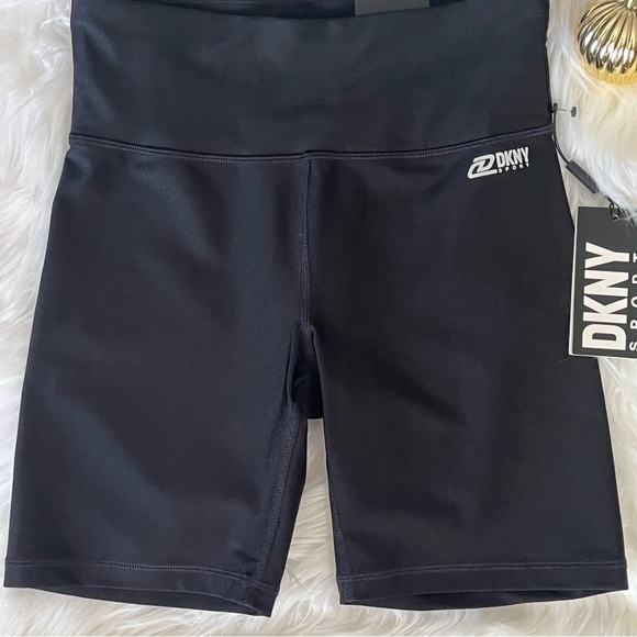 DKNY Sport High Waist Bike Shorts Black Small - Picture 4 of 10